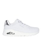 Skechers Pantofi sport de piele ecologica Uno Shimmer Away - Alb optic