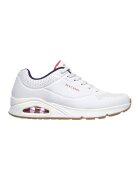 Skechers Pantofi sport de piele ecologica Uno Stand On Air - Alb optic