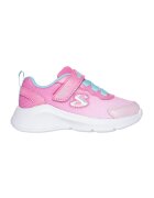 Skechers Pantofi sport de plasa cu garnituri de piele ecologica si velcro - Roz/Albastru deschis