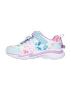 Skechers Pantofi sport din material textil cu aspect stralucitor Snuggle Sneaks - Alb/Roz/Albastru deschis