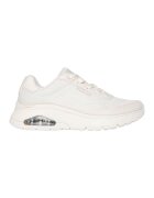 Skechers Pantofi sport din material textil cu talpa wedge si insertii din piele ecologica Uno Flex - Crem
