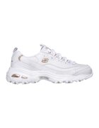 Skechers Pantofi sport din piele cu logo D'Lites Fresh Start11 - Alb/Auriu