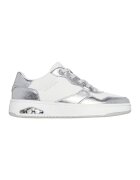 Skechers Pantofi sport din piele ecologica cu garnituri cu aspect metalizat Uno Ctrl Luxe Steps - Alb optic/Argintiu