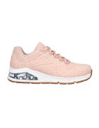 Skechers Pantofi sport din piele ecologica cu model cu animal print Uno 2-In-Kat-Neato - Roz prafuit