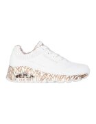 Skechers Pantofi sport din piele ecologica Uno Loving Love - Alb/Auriu rose