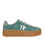 Skechers Pantofi sport din piele intoarsa Academy HI Elevated Essence - Alb/Verde persan