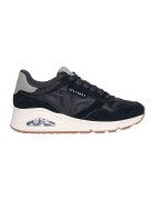 Skechers Pantofi sport din piele intoarsa cu garnituri din plasa Uno-vintage Dayz - Gri deschis/Negru stins/Bleumarin