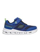 Skechers Pantofi sport Glide-Step de plasa si piele ecologica cu LED-uri - Negru/Albastru royal/Verde lime