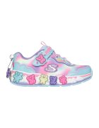 Skechers Pantofi sport Gummy Friends cu velcro si talisman detasabil - Turcoaz/Roz pastel/Alb optic