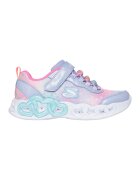 Skechers Pantofi sport Infinite Love cu talismane inima si LED-uri - Albastru prafuit/Roz pastel/Alb optic