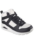 Skechers Pantofi sport medii de piele ecologica Uno Regards - Alb/Negru