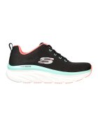 Skechers Pantofi sport relaxed fit de plasa D'Lux Walker-Fresh Finesse - Negru/Albastru aquamarin/Coral