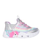 Skechers Pantofi sport slip-ins Unicorn Charmer cu aspect stralucitor si lumini - Roz deschis/Argintiu