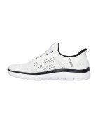 Skechers Pantofi sport slip-on din material textil cu perforatii Summits - Alb/Negru