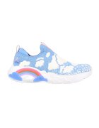 Skechers Pantofi sport slip-on din material textil Rainbow Racer - Alb/Albastru lavanda