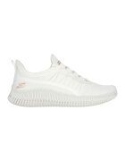 Skechers Pantofi sport slip-on din plasa Bobs Geo - Alb optic