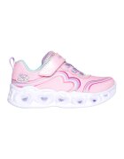 Skechers Pantofi sport stralucitori su velcro si LED-uri Heart Lights - Retro Hearts - Roz deschis