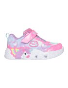 Skechers Pantofi sport Unicorn Charmer cu LED-uri si velcro - Turcoaz/Roz pastel/Lila