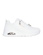 Skechers Pantofi sport Uno Gen 1 de piele ecologica cu aplicatie metalica - Alb/Auriu