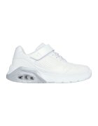 Skechers Pantofi sport Uno Lite 2.0 de piele ecologica cu velcro - Alb optic/Argintiu