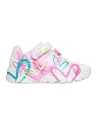 Skechers Pantofi sport Uno Lite cu imprimeu inimi - Alb/Turcoaz/Roz