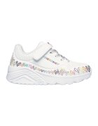 Skechers Pantofi sport Uno Lite- Heart Craze de piele ecologica cu model cu inimi - Rosu/Negru stins/Alb optic