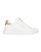 Skechers Pantofi sport Uno Lite - Shimmer Along cu garnituri cu aspect metalizat - Alb optic/Bronz