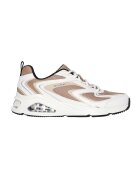 Skechers Pantofi sport wedge cu segmente din material sintetic Tres-Air-Uno - Alb/Maro deschis