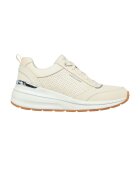 Skechers Pantofi sport wedge de piele ecologica Billion-Subtle Spots - Alb murdar