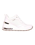 Skechers Pantofi sport wedge de piele ecologica cu perforatii - Alb optic