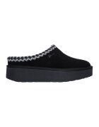 Skechers Saboti din piele intoarsa Keep Cozy - Negru