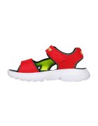 Skechers Sandale cu inchidere velcro si detalii logo - Rosu/Bleumarin