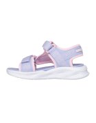 Skechers Sandale cu inchidere velcro si LED-uri - Albastru lavanda