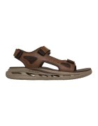 Skechers Sandale cu talpa plata si inchidere velcro - Maro