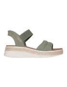Skechers Sandale cu talpa wedge Slip-Ins™ Bobs Sun Ray - Caramel/Verde feriga