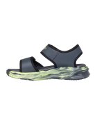 Skechers Sandale cu velcro si imprimeu logo - Gri carbune