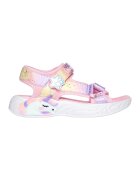 Skechers Sandale cu velcro si model colorblock Unicorn Dreams - Roz deschis