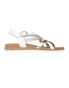 Skechers Sandale de piele ecologica cu barete multiple - Alb/Auriu