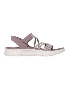 Skechers Sandale de piele ecologica cu velcro - Roz inchis