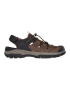 Skechers Sandale de piele ecologica si material textil Tresmen Menard - Negru/Maro