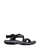 Skechers Sandale de piele ecologica si material textil Vacay - Negru/Gri inchis