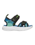 Skechers Sandale Microspec-Splash de piele ecologica cu velcro - Negru stins/Verde menta