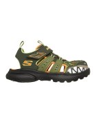 Skechers Sandale Razor Splash Raptor Quest cu LED-uri - Portocaliu deschis/Kaki inchis