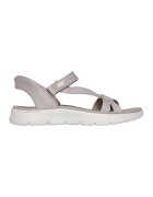Skechers Sandale slip-on cu logo si talpa plata - Maro taupe