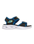 Skechers Sandale Sola Glow de piele ecologica cu velcro si lumini - Negru/Albastru