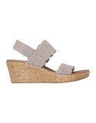 Skechers Sandale wedge cu detaliu brodat - Maro taupe