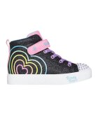 Skechers Tenisi mid-high cu lumini led Twinkle Toes Heart Steps - Negru/Roz