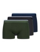 Skiny Set de boxeri din amestec de bumbac - 3 perechi - Verde/Negru/Albastru