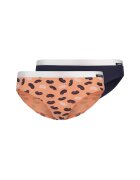 Skiny Set de chiloti din amestec de bumbac - 2 perechi - Negru/Portocaliu