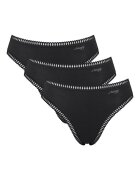 Sloggi Set de 3 perechi de chiloti cu talie inalta - Negru